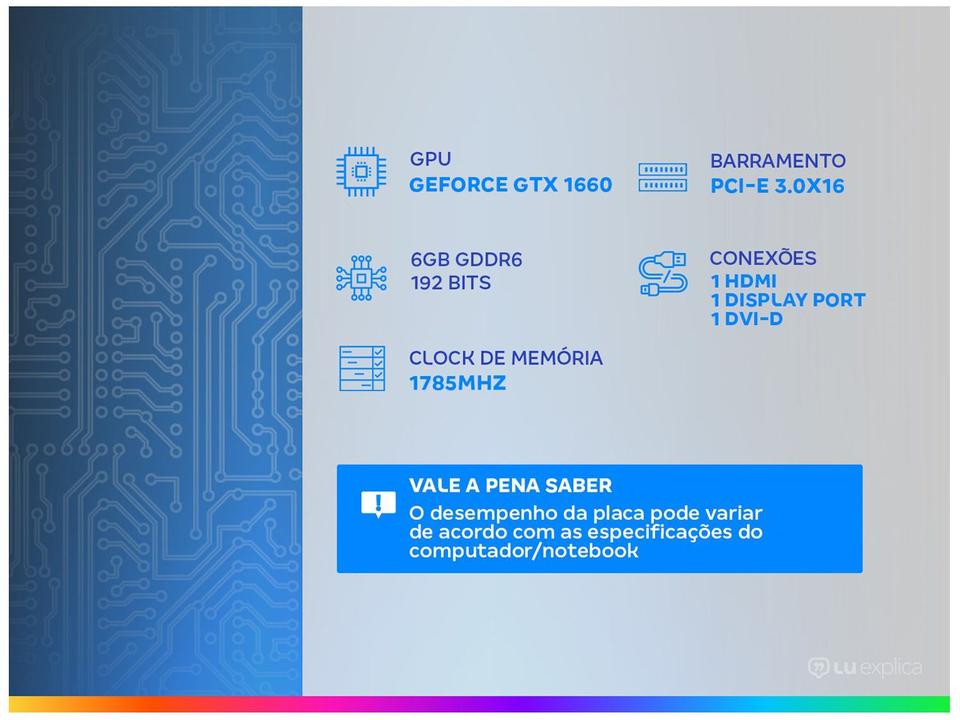Placa de Vídeo Palit GeForce GTX 1660 - 1