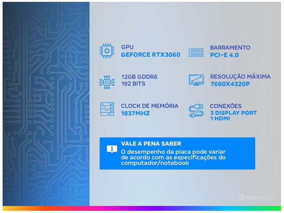 Placa de Vídeo Palit GeForce RTX 3060 - 1