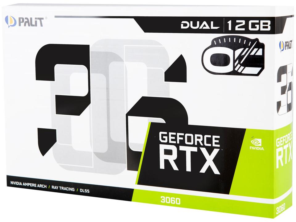 Placa de Vídeo Palit GeForce RTX 3060 - 12GB GDDR6 192 bits Dual OC - 9