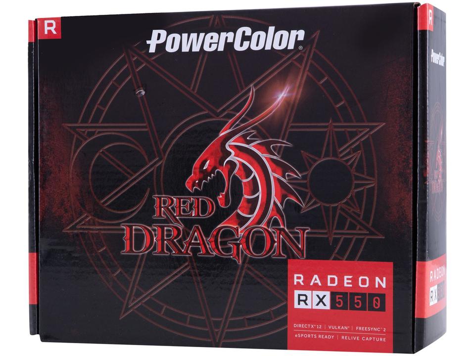 Placa de Vídeo Power Color Radeon RX 550 - 2GB GDDR5 128 bits Red Dragon - 7