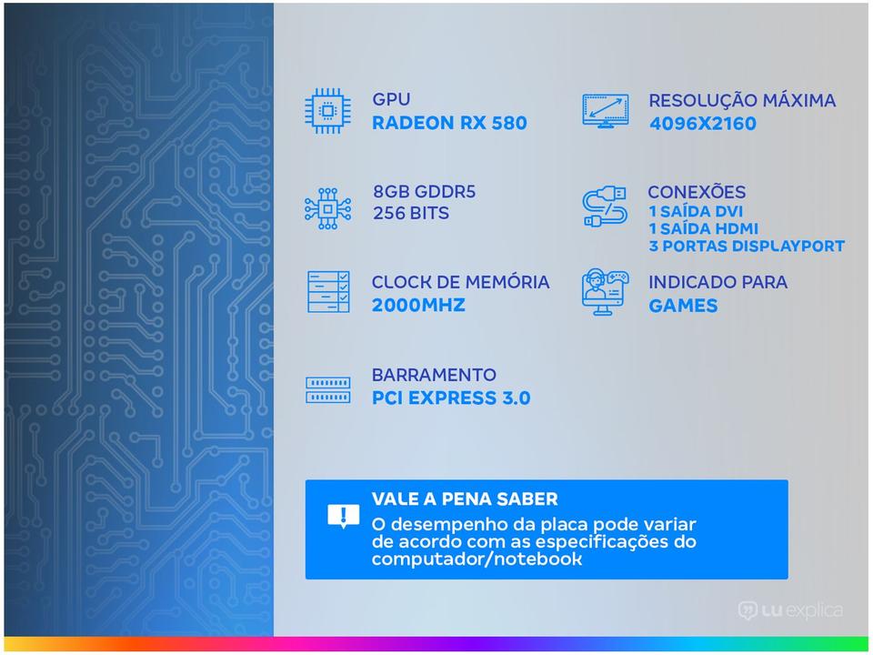 Placa de Vídeo Power Color Radeon RX 580 8GB - 1