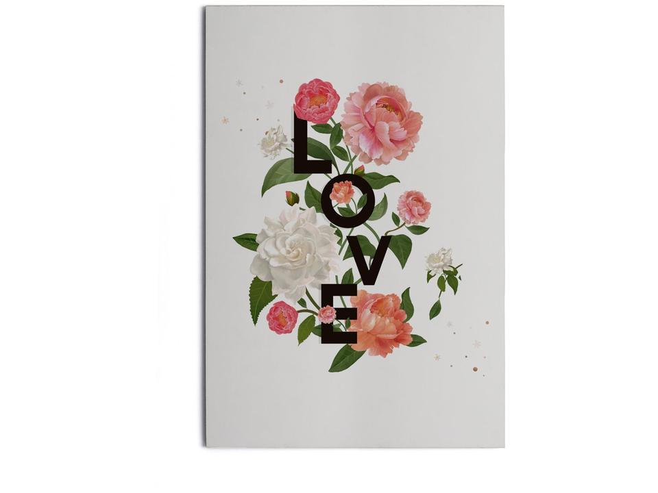 Placa Decorativa MDF Love Flowers 30x44cm - Design Up Living - 1
