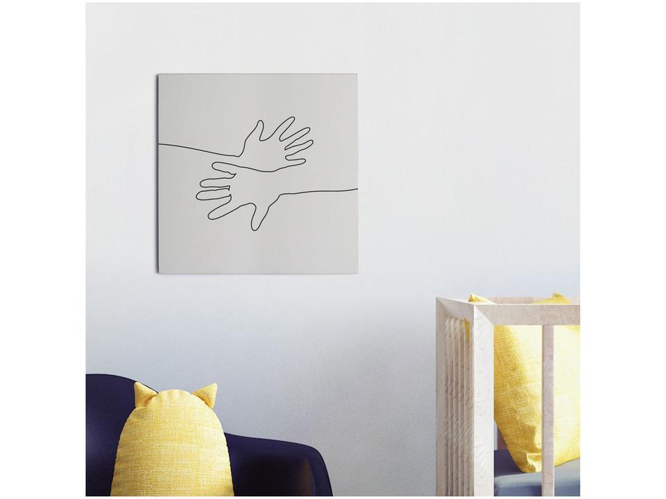 Placa Decorativa MDF Minimalistas Mãos Linhas - 29x29cm Design Up Living - 1