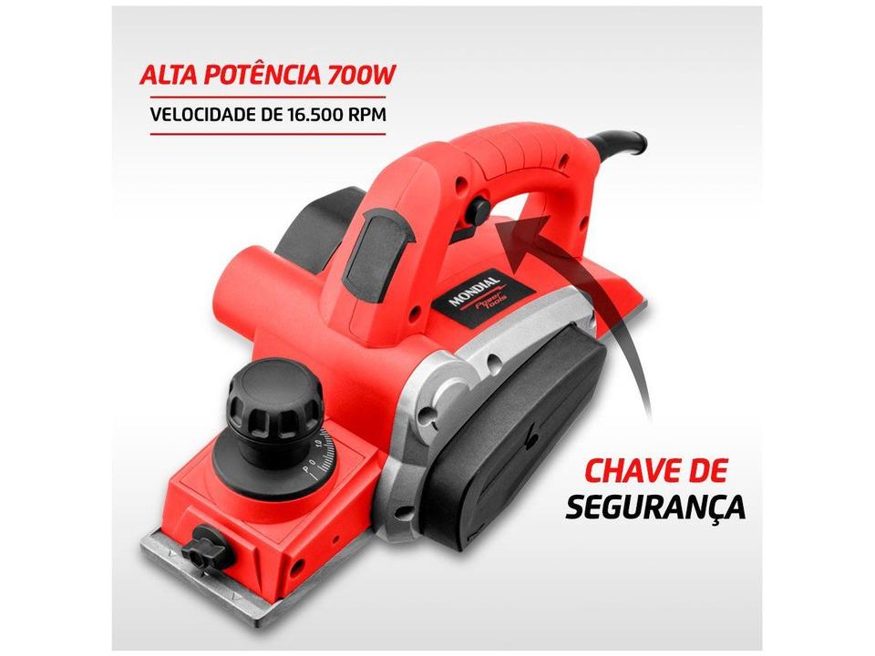 Plaina Elétrica Mondial 700W - 2