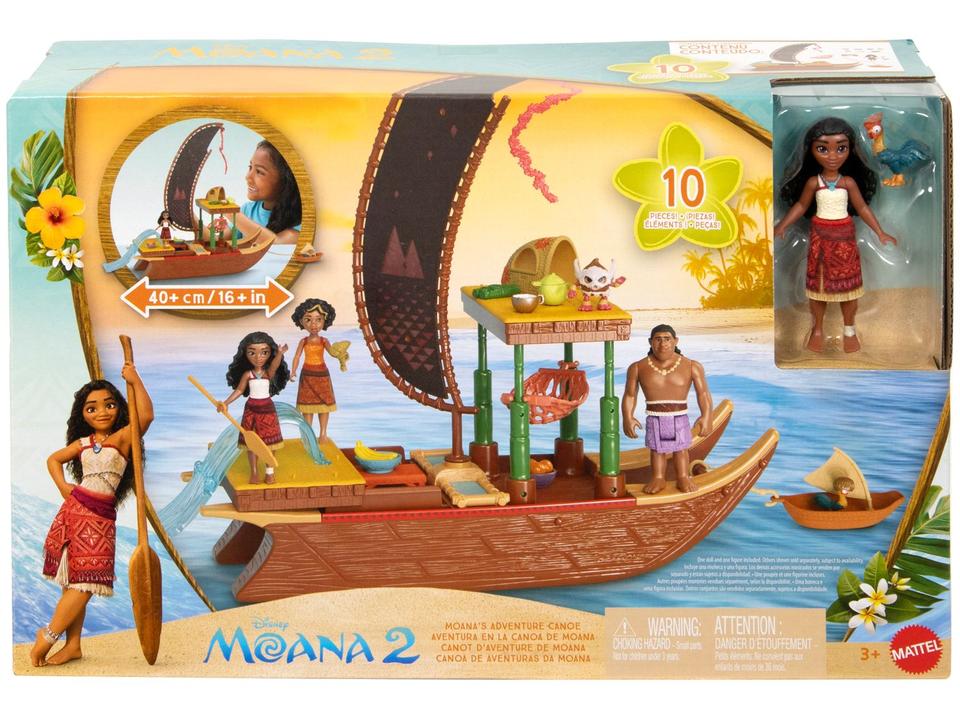 Playset Canoa de Aventuras da Moana Mattel - 11