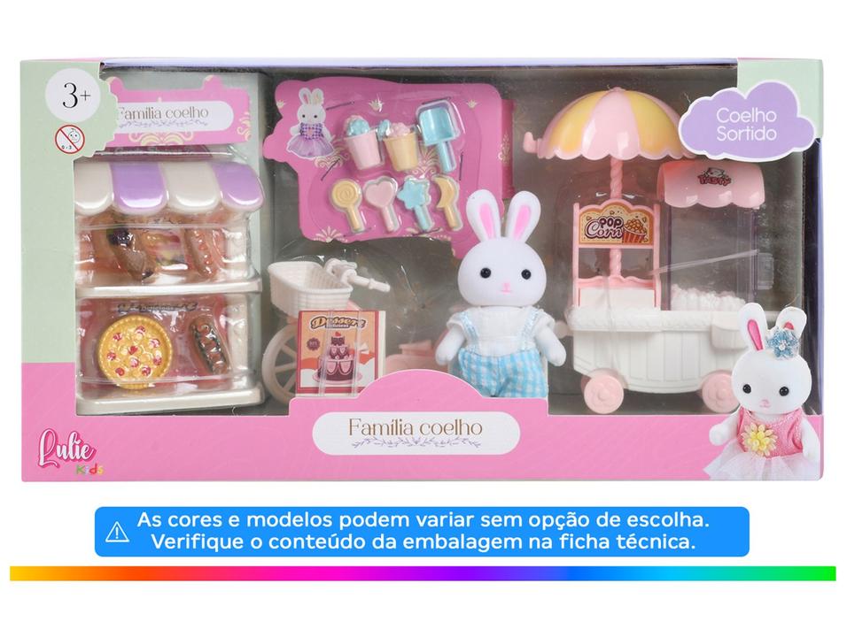 Playset Família Coelho Carrinho de Sobremesa Lulie - 1