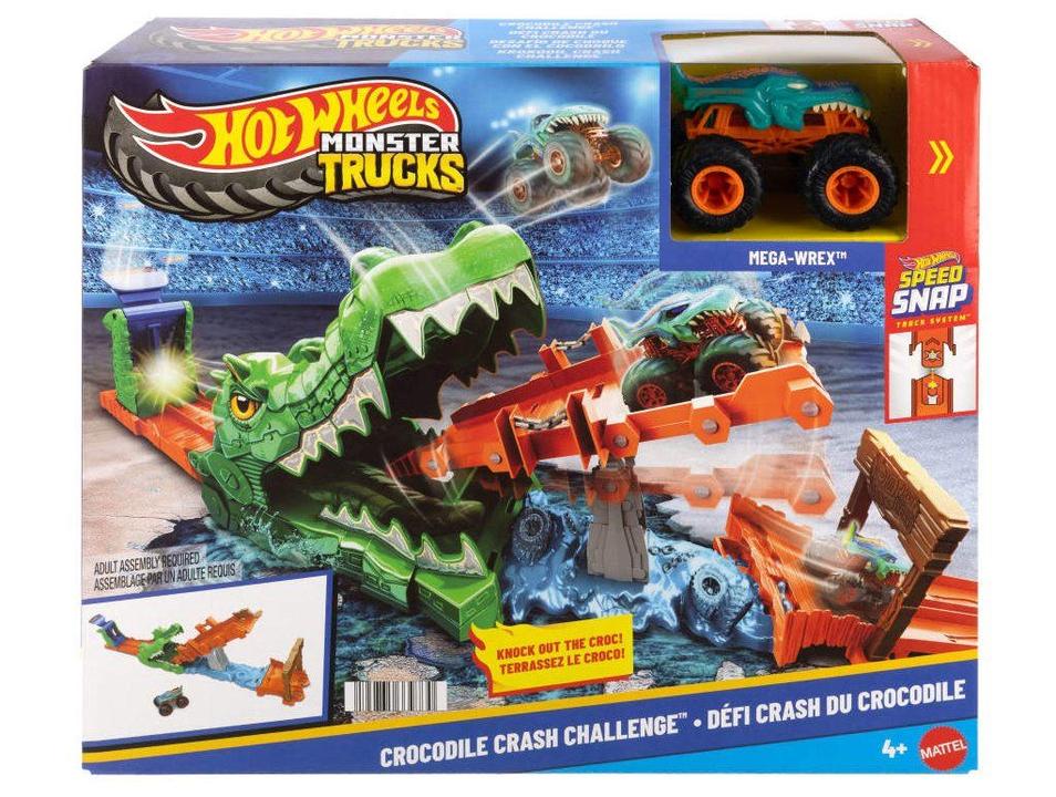 Playset Hot Wheels Monster Trucks Com Mega-Wrex e Crocodilo - 5