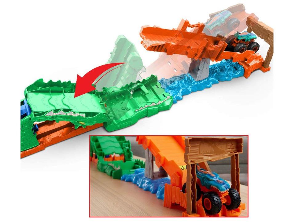 Playset Hot Wheels Monster Trucks Com Mega-Wrex e Crocodilo - 2