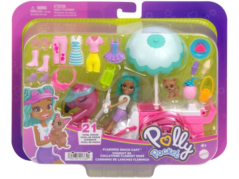 Playset Polly Pocket Carrinho de Lanches Flamingo - 5
