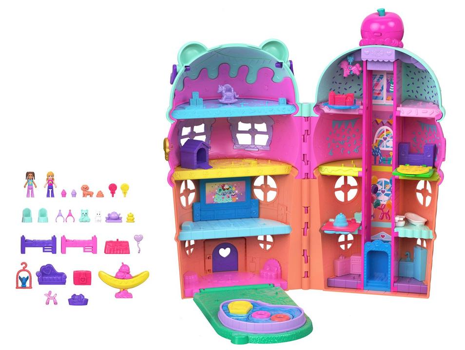 Playset Polly Pocket Casa de Sorvete Mattel 34 Peças - 4
