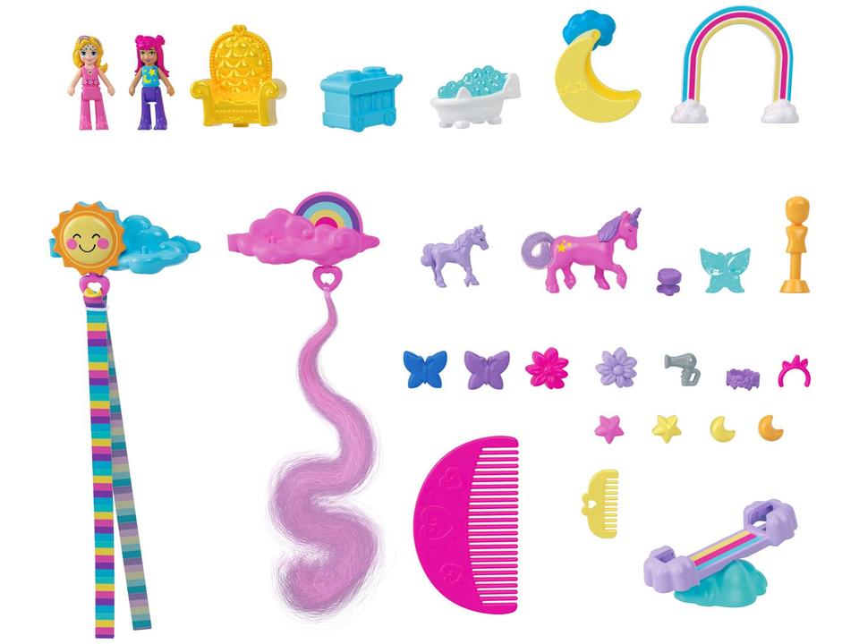 Playset Polly Pocket Salão De Unicórnio Arco-íris - 2