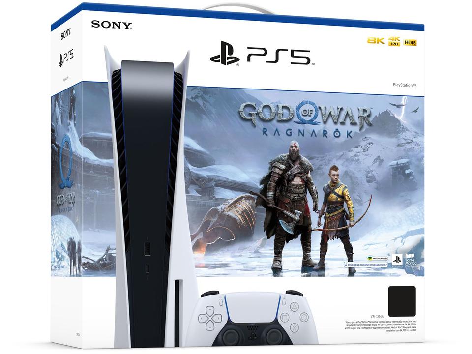 PlayStation 5 2022 825GB 1 Controle Branco Sony - com God of War Ragnarok - 7