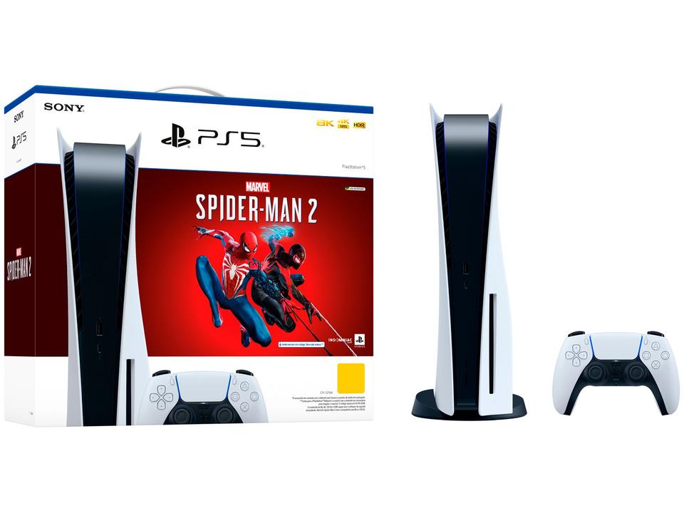 PlayStation 5 Marvels Spider-Man 2 - 825GB 1 Controle Branco