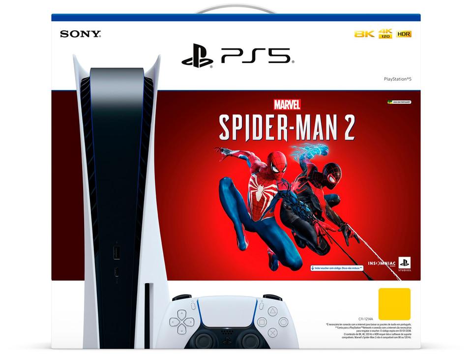 PlayStation 5 Marvels Spider-Man 2 - 825GB 1 Controle Branco - 2