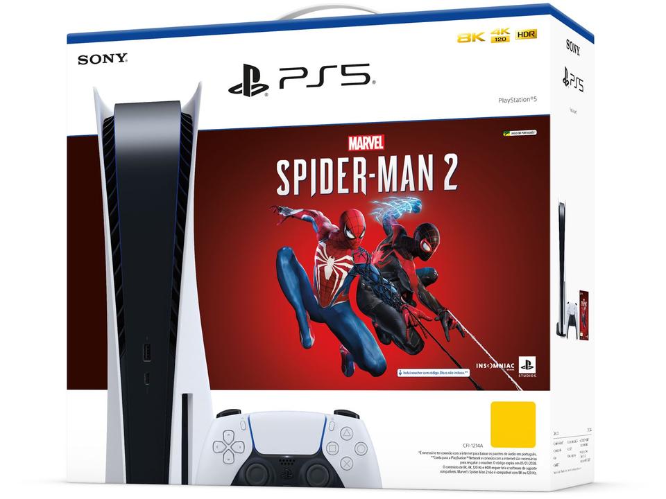 PlayStation 5 Marvels Spider-Man 2 - 825GB 1 Controle Branco - 14