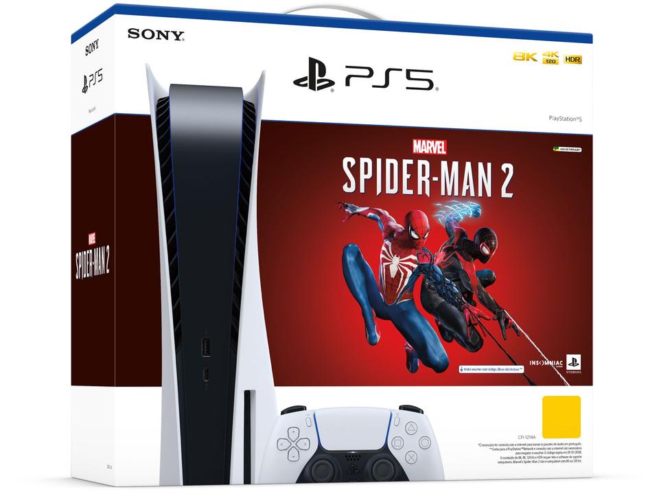 PlayStation 5 Marvels Spider-Man 2 - 825GB 1 Controle Branco - 13