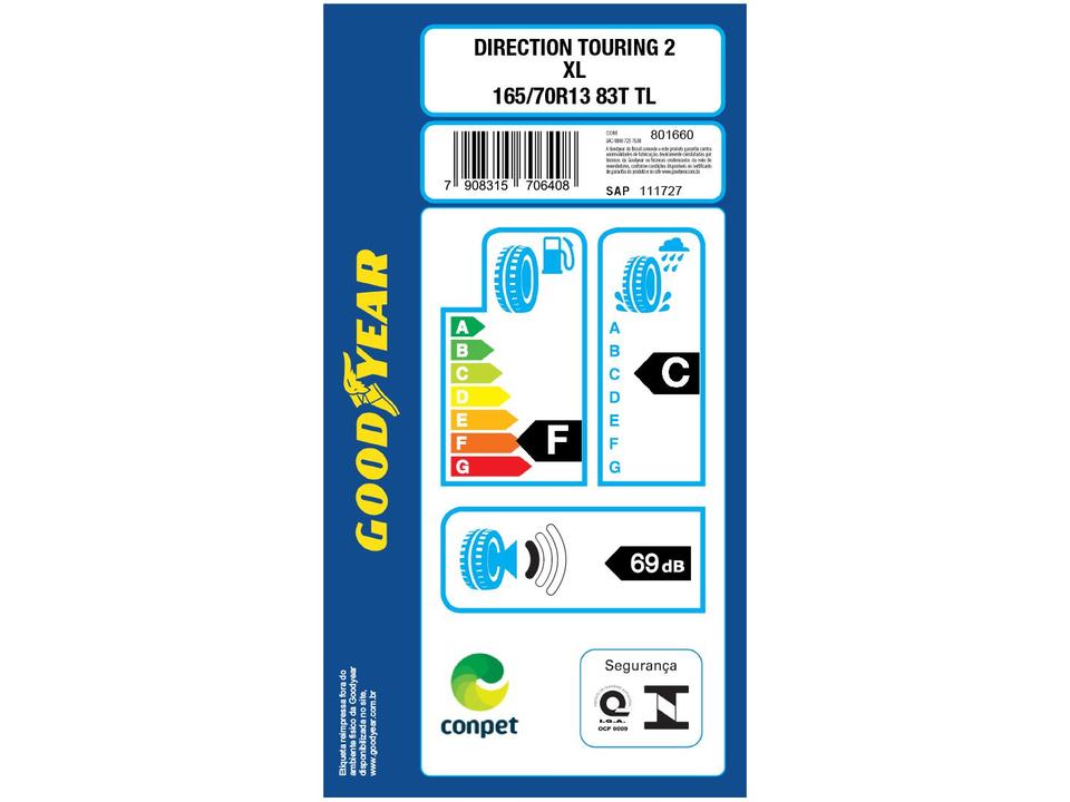 Pneu Aro 13” 165/70R13 Goodyear 83T Touring Direction 2 - 5