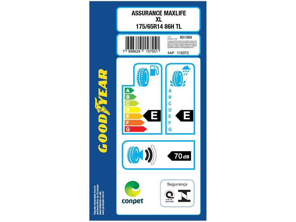 Pneu Aro 14” 175/65R14 Goodyear 86H Maxlife Assuranc - 7