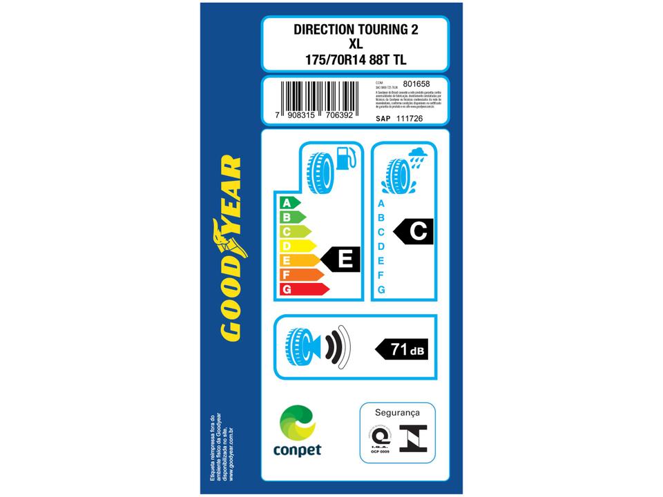 Pneu Aro 14” 175/70R14 Goodyear 88T Touring Direction 2 - 5