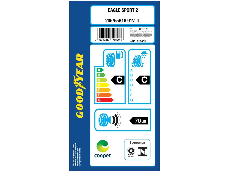 Pneu Aro 16” 205/55R16 Goodyear 91V - 6