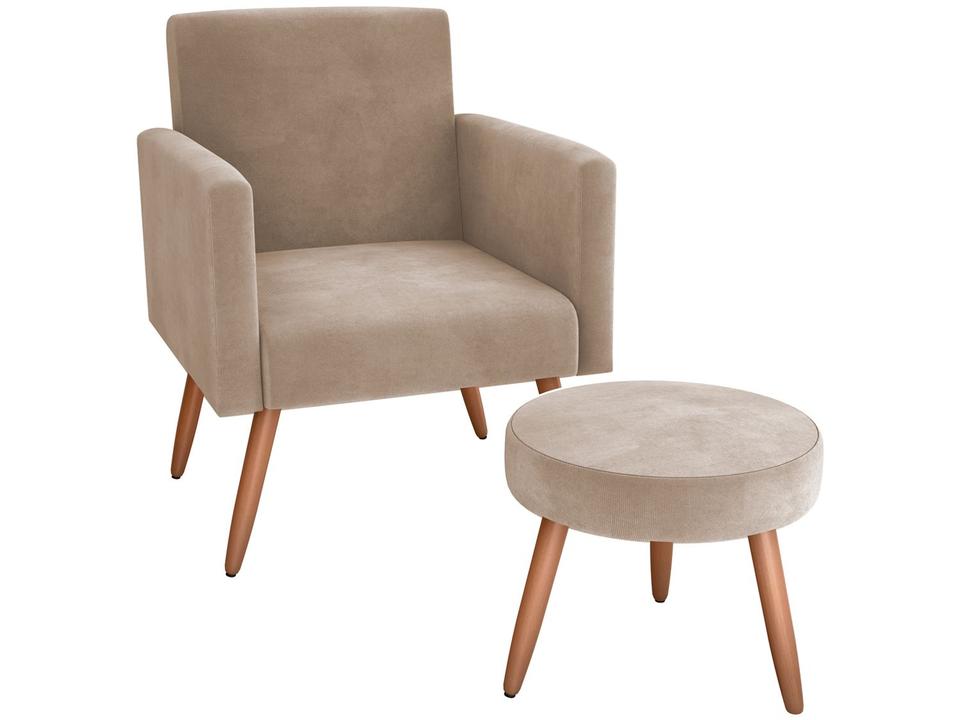 Poltrona Decorativa com Puff Moderno Matrix - 2