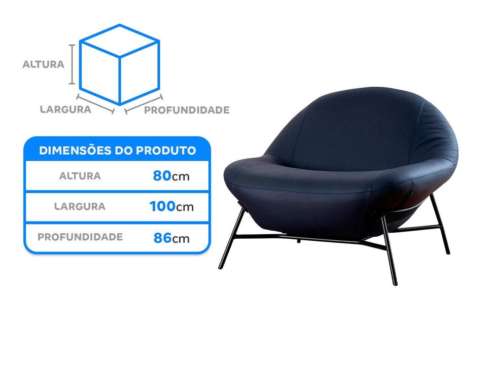 Poltrona Decorativa Moderno  Gralha Azul Aba 3076 - 6