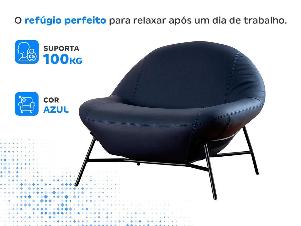 Poltrona Decorativa Moderno  Gralha Azul Aba 3076 - 5
