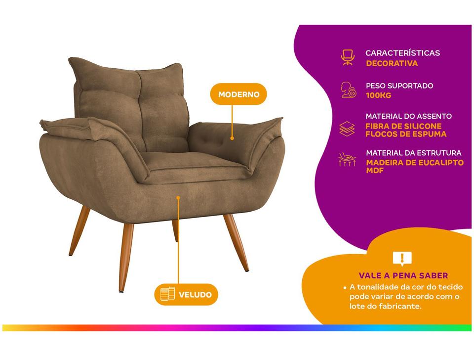 Poltrona Decorativa Moderno Matrix Tóquio - 1