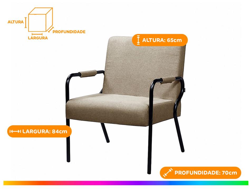 Poltrona Decorativa Opala Moderna Nordeste Flex Luiza - 6