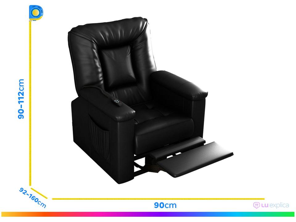 Poltrona do Papai Reclinável Elétrica Moderna Matrix Porsche - 5