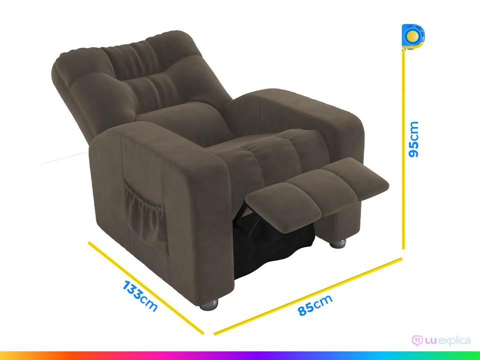 Poltrona do Papai Reclinável Moderna 3 Posições Matrix Azera - 5