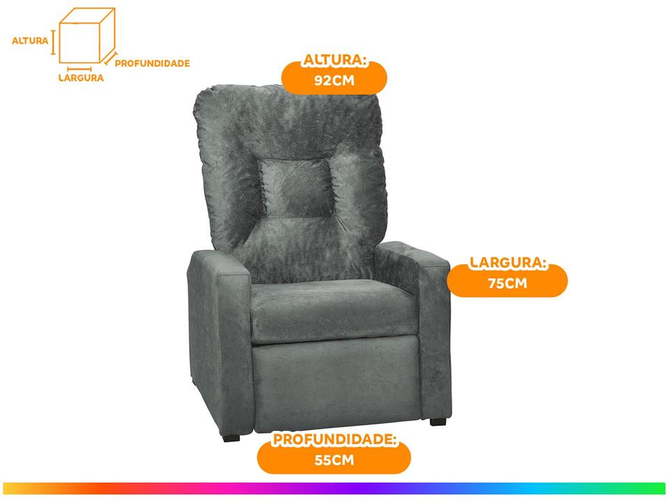 Poltrona Reclinável 2 Posições Suede Matrix Celta - 3
