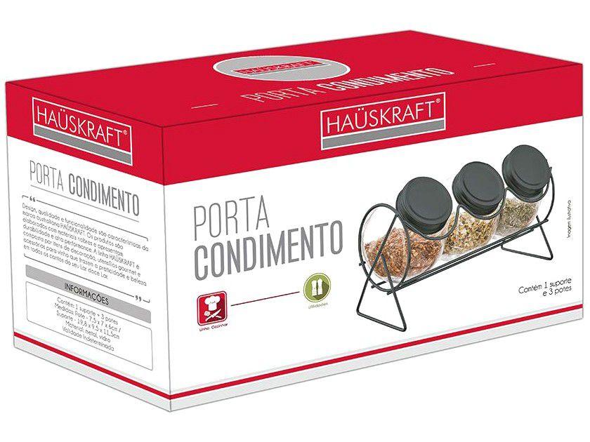 Porta-Condimentos 3 Peças com Suporte Hauskraft - Horizontal - 2