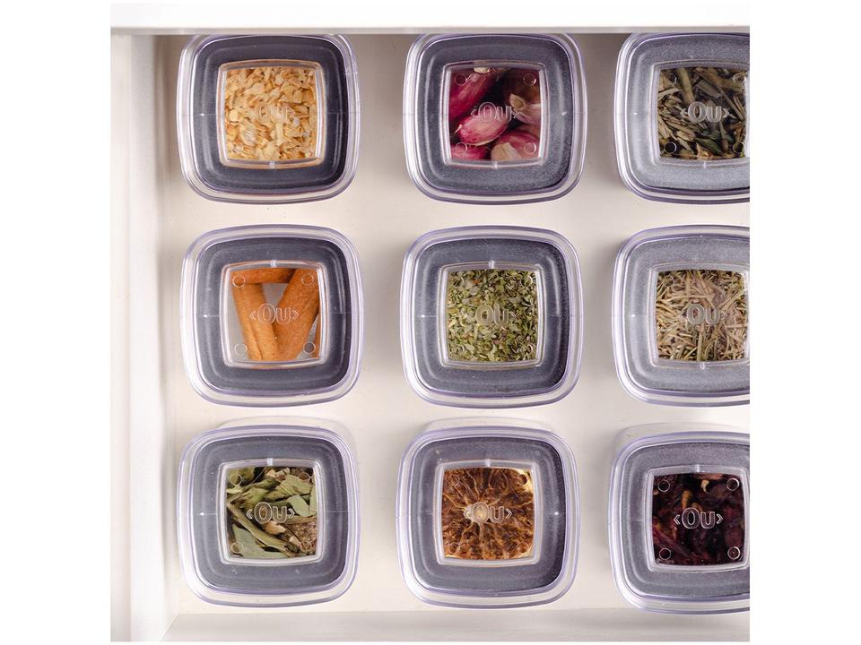 Porta-Mantimentos de Plástico Hermético Retangular 150ml Ou Block - 7