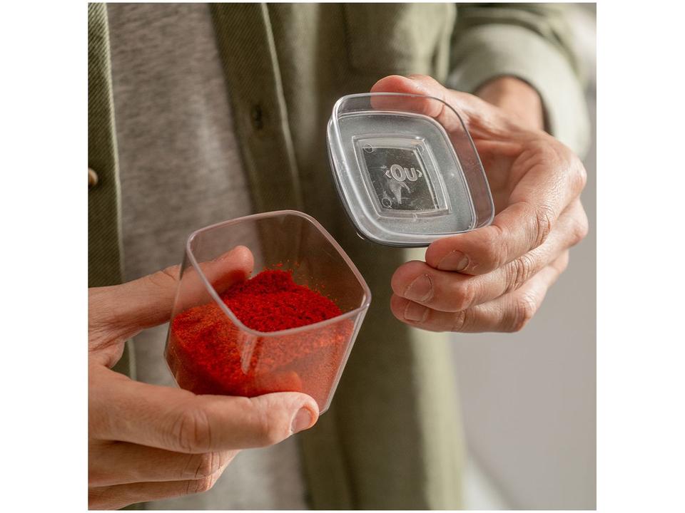 Porta-Mantimentos de Plástico Hermético Retangular 150ml Ou Block - 4