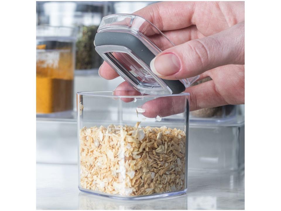 Porta-Mantimentos de Plástico Hermético Retangular 150ml Ou Block - 5