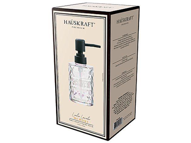 Porta Sabonete Líquido Hauskraft Memory 250ml Transparente e Preto - 1