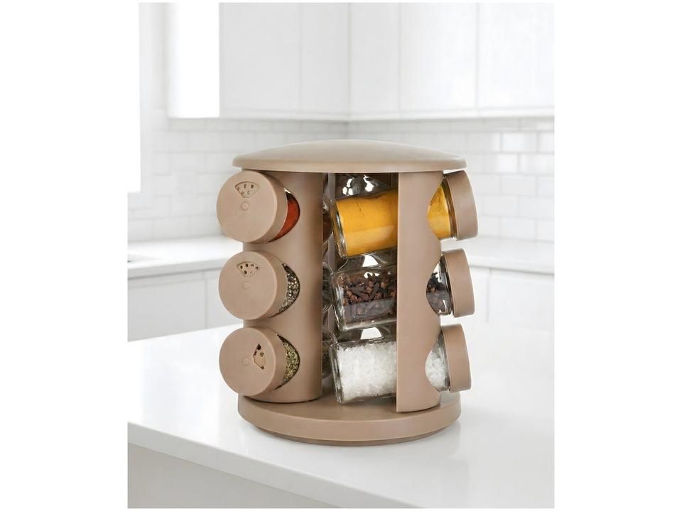 Porta-tempero de Vidro 10 Peças Brinox Lock com Suporte - 1