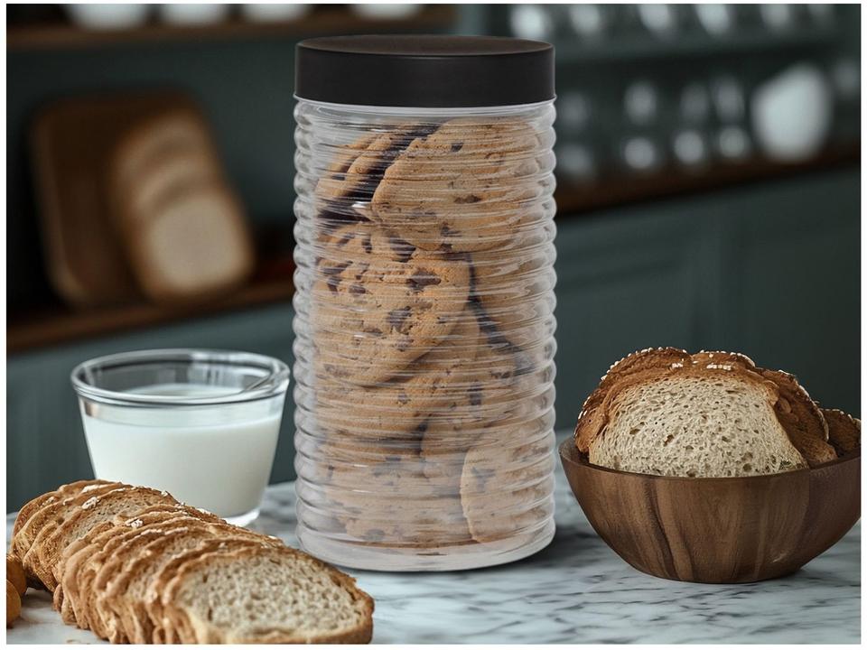 Pote de Vidro Hauskraft  Características com Tampa Redondo 1,7L Fontana - 1