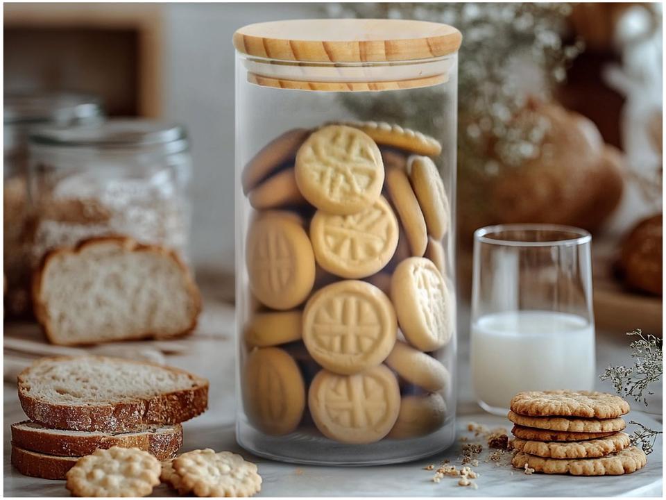 Pote de Vidro Hermético Hauskraft com Tampa Redondo 900ml Liege - 1