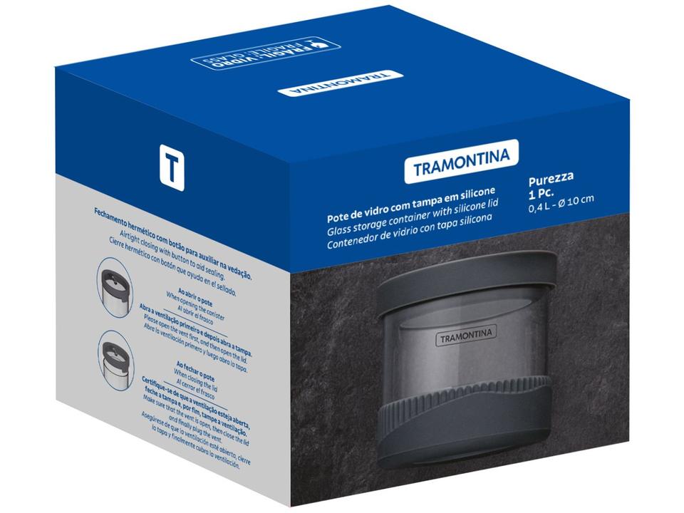 Pote de Vidro Hermético Tramontina com Tampa Redondo 0,4L - 3