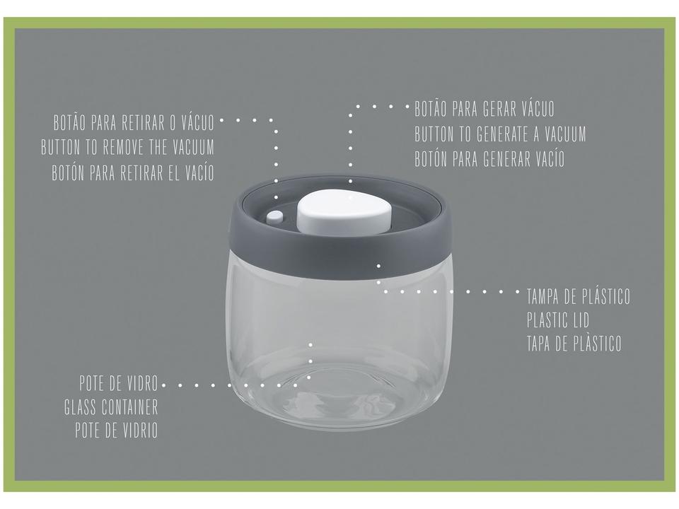 Pote de Vidro Hermético Tramontina com Tampa Redondo 1,2L Purezza - 2