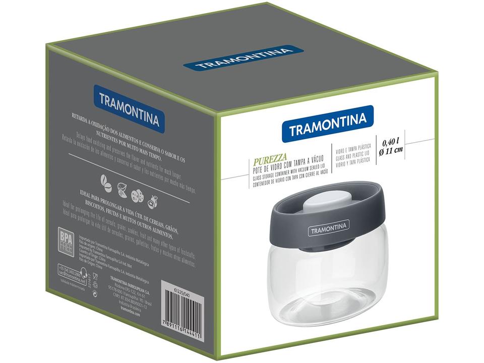 Pote de Vidro Hermético Tramontina com Tampa Redondo 400ml Purezza - 5