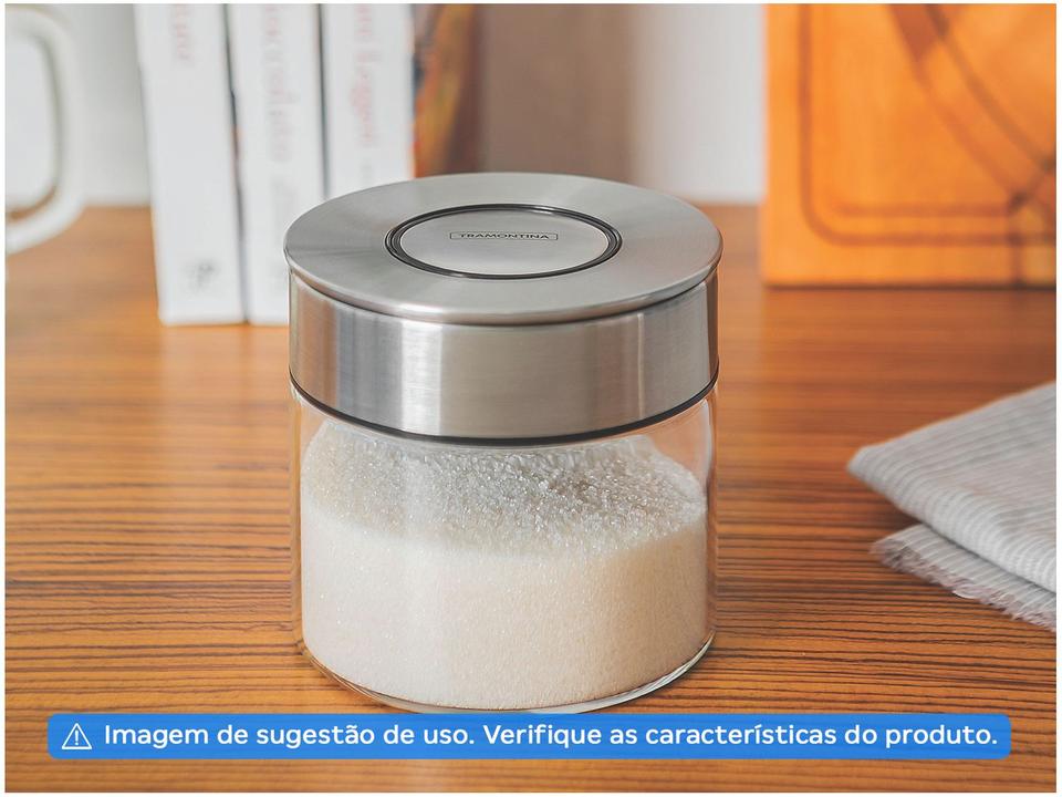 Pote de Vidro Hermético Tramontina com Tampa Redondo 400ml Purezza - 8