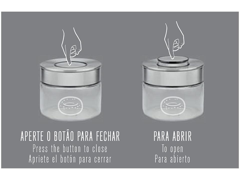 Pote de Vidro Hermético Tramontina com Tampa Redondo 400ml Purezza - 4