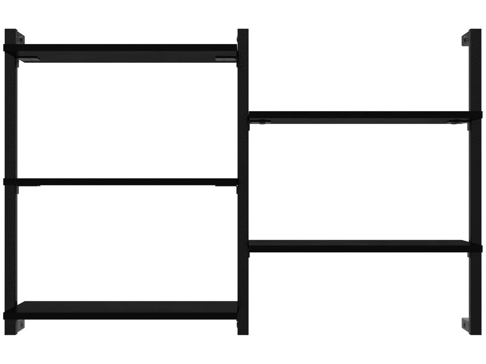 Prateleira de MDP e Aço Preto Indusat D7 Home 40cm - 2
