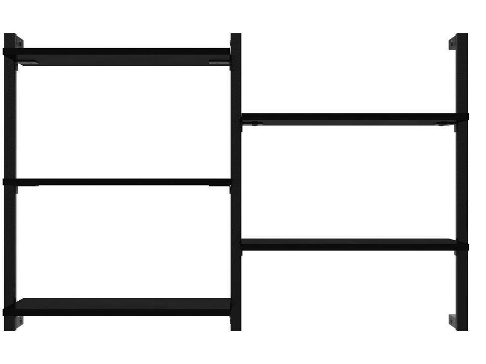 Prateleira Suspensa de MDP e Aço Preto Indusat D7 Home 60cm - 2