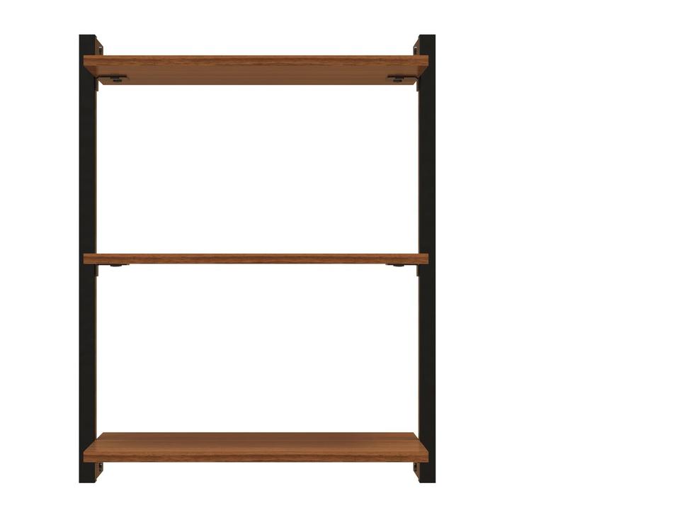 Prateleira Suspensa MDP Amadeirado e Preto D7 Home D-7002 60x55cm - 2