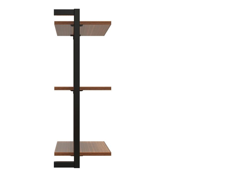 Prateleira Suspensa MDP Amadeirado e Preto D7 Home D-7002 60x55cm - 3