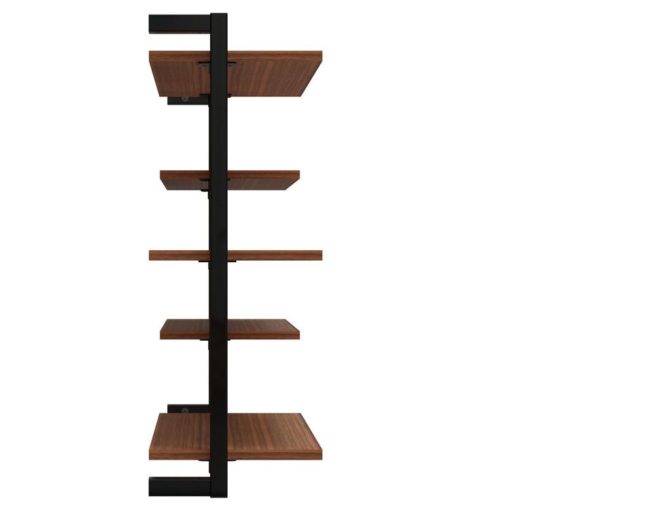 Prateleira Suspensa MDP Amadeirado e Preto D7 Home D-7003 80x50cm - 3